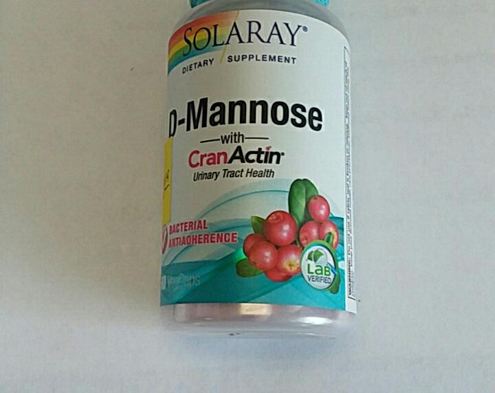 Solaray D-Mannose W/ Cran-Actin 60 Veg Capsules